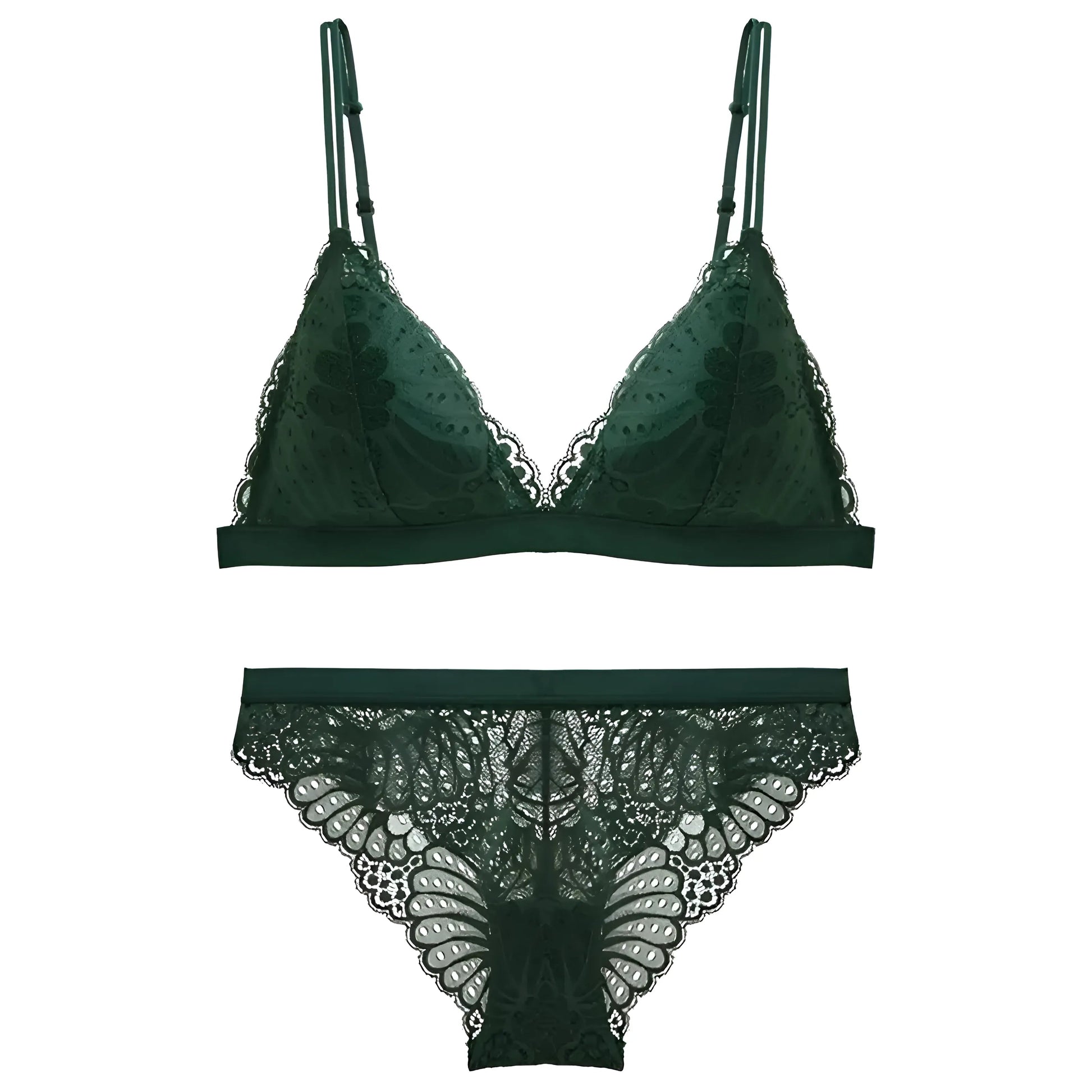 Green Women's Lace Lingerie Set