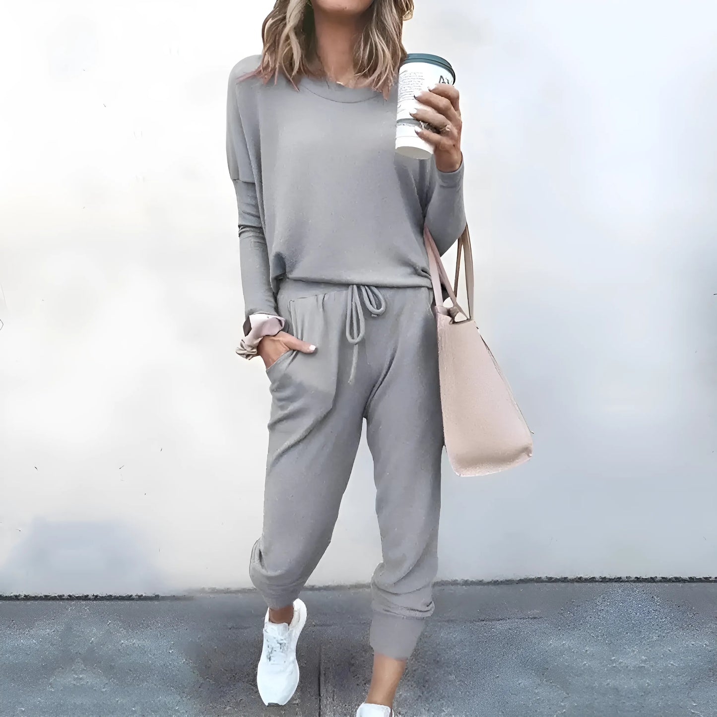 Grey Casual Tracksuit Set