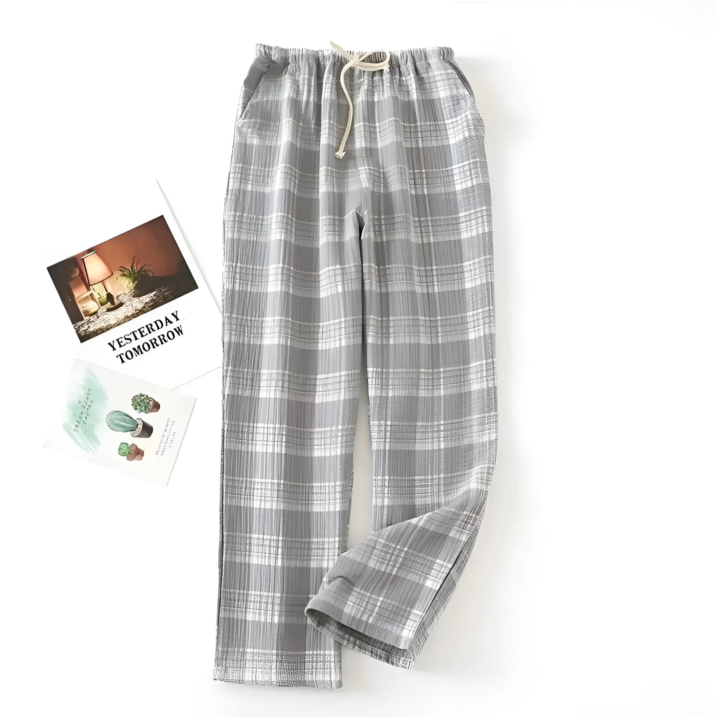 Grey Checked Pyjama Trousers