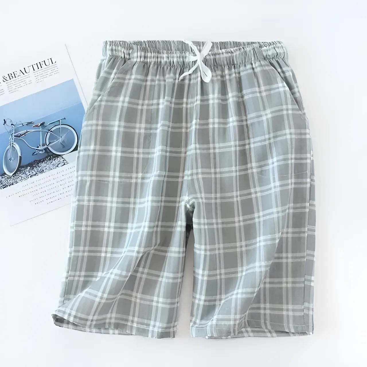 Grey Checkered Sleep Shorts