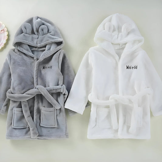 Grey Children's Hooded Bathrobe