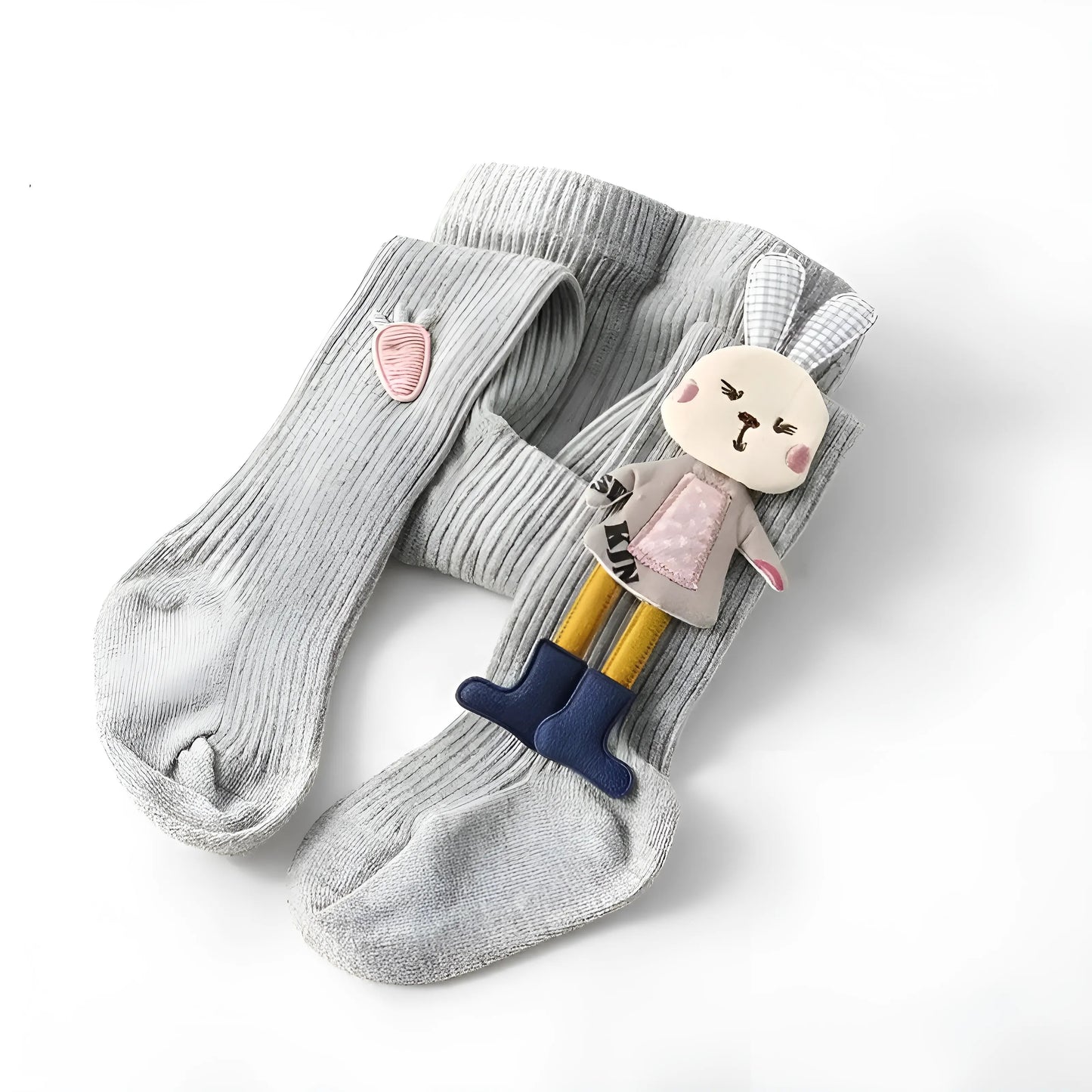 Grey Children's Tights with Bunny Design