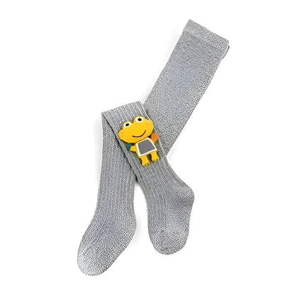 Grey Children's Tights with Frog Design