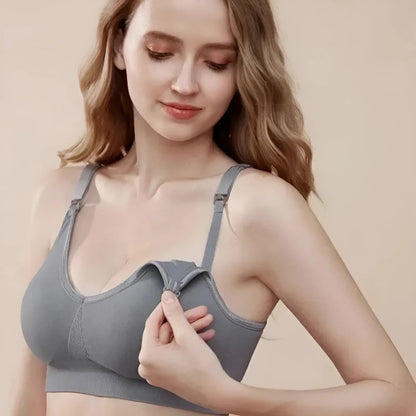 Grey Comfortable Nursing Bra