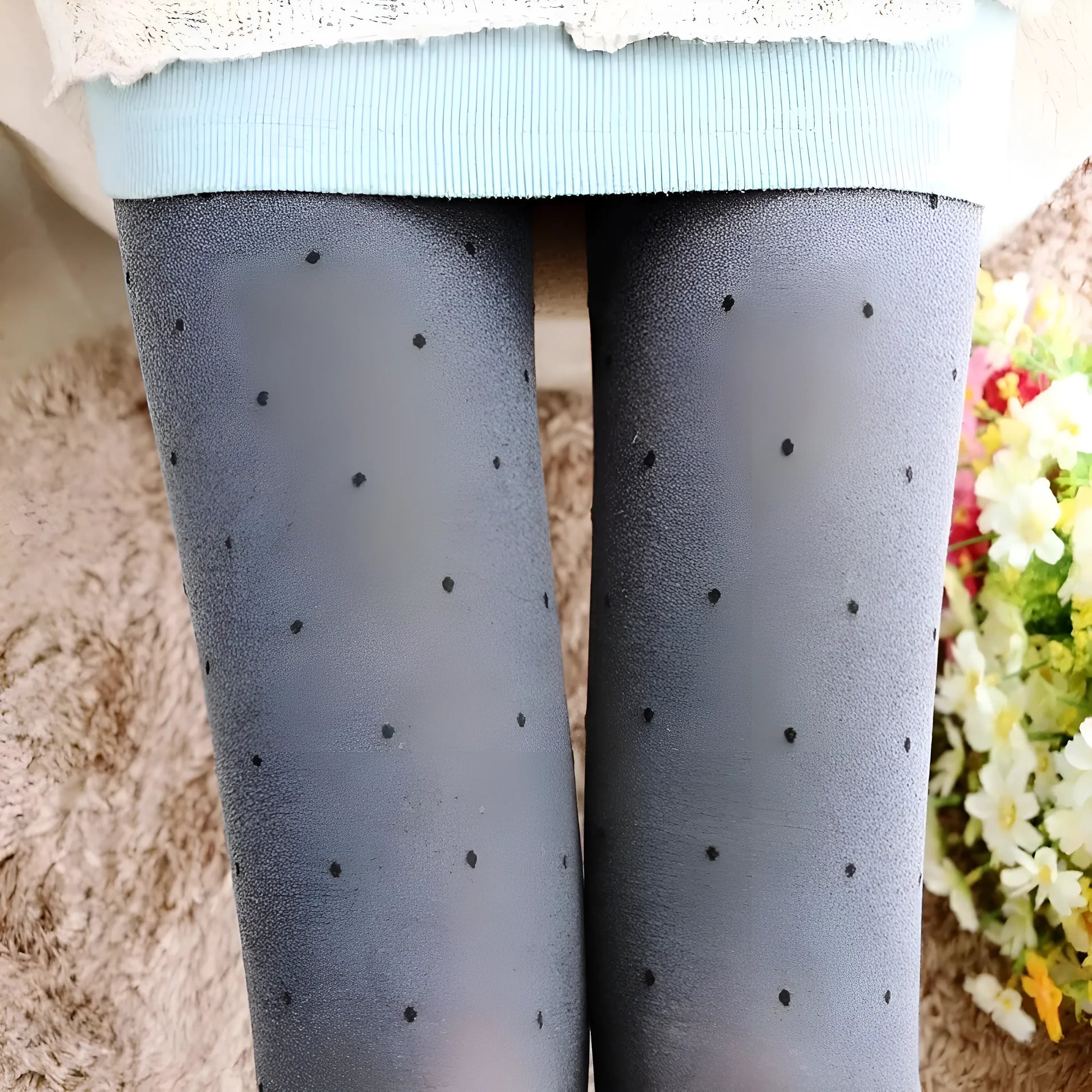 Grey Grey Patterned Women's Tights