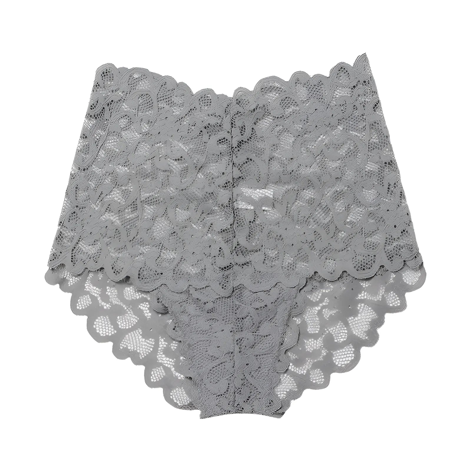 Grey Lace High-Waisted Knickers