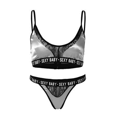 Grey Lace Lingerie Set - SEXY BABY