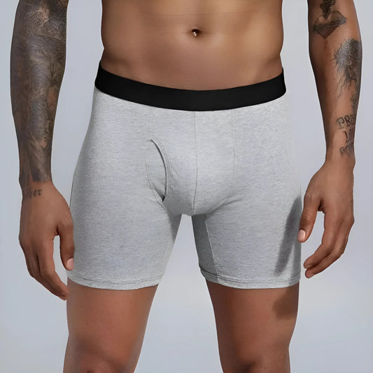 Grey Men's Boxer Shorts with Longer Legs