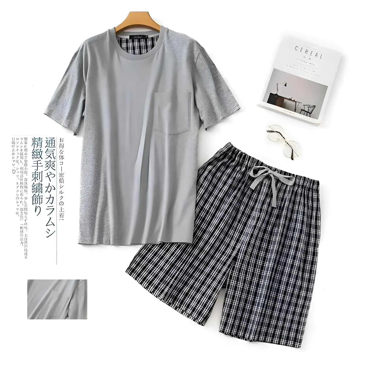 Grey Men's Short Pyjama Set