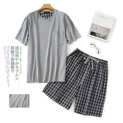 Grey Men's Short Pyjama Set