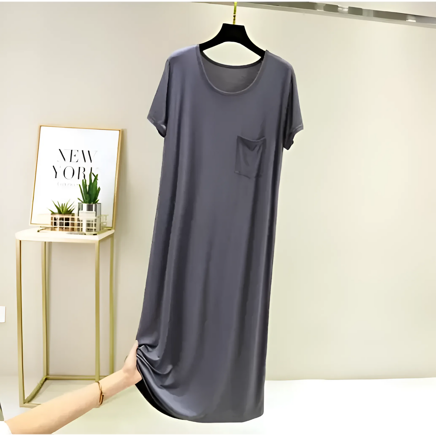 Grey Nightdress with Pocket