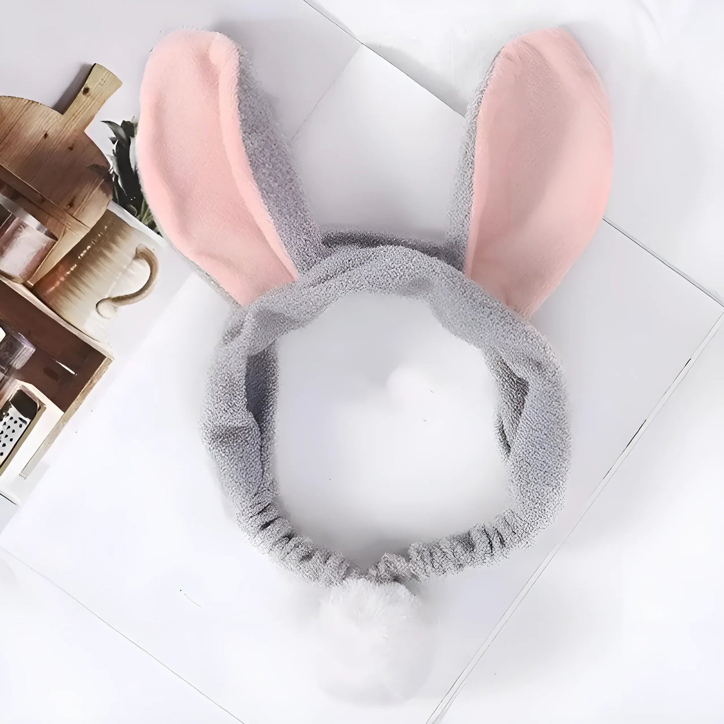 Grey Rabbit Ear Headband