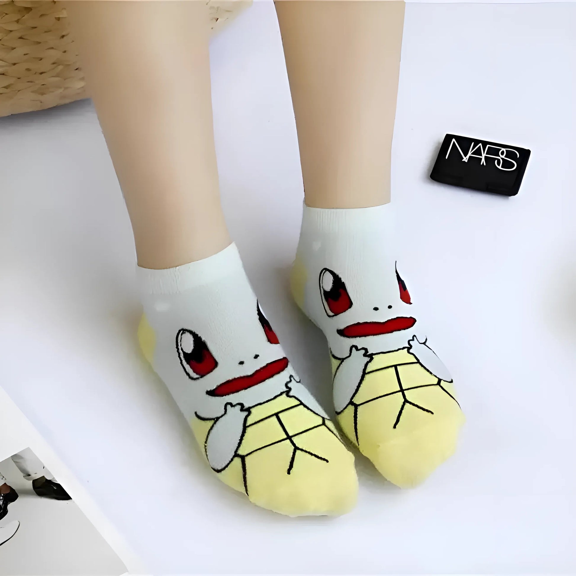 Grey Short Pokémon Print Socks