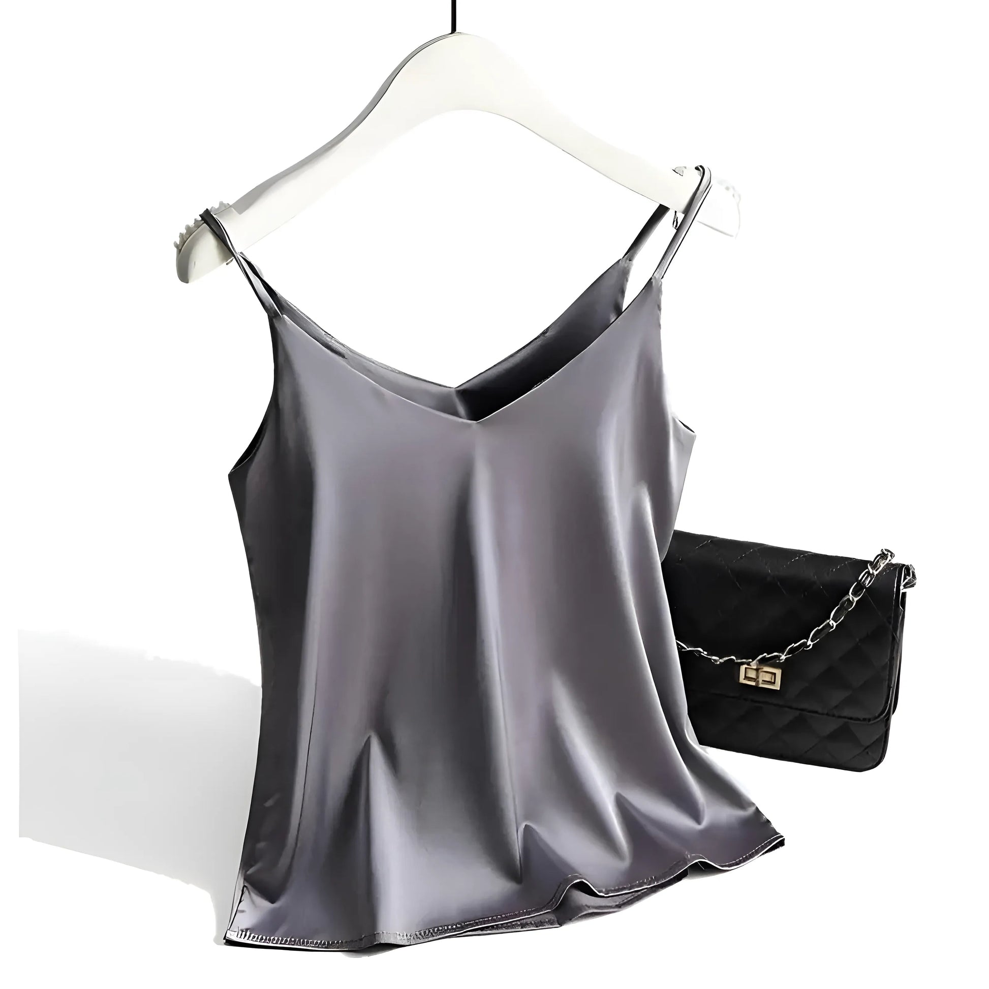 Grey Silk Satin Women's Camisole