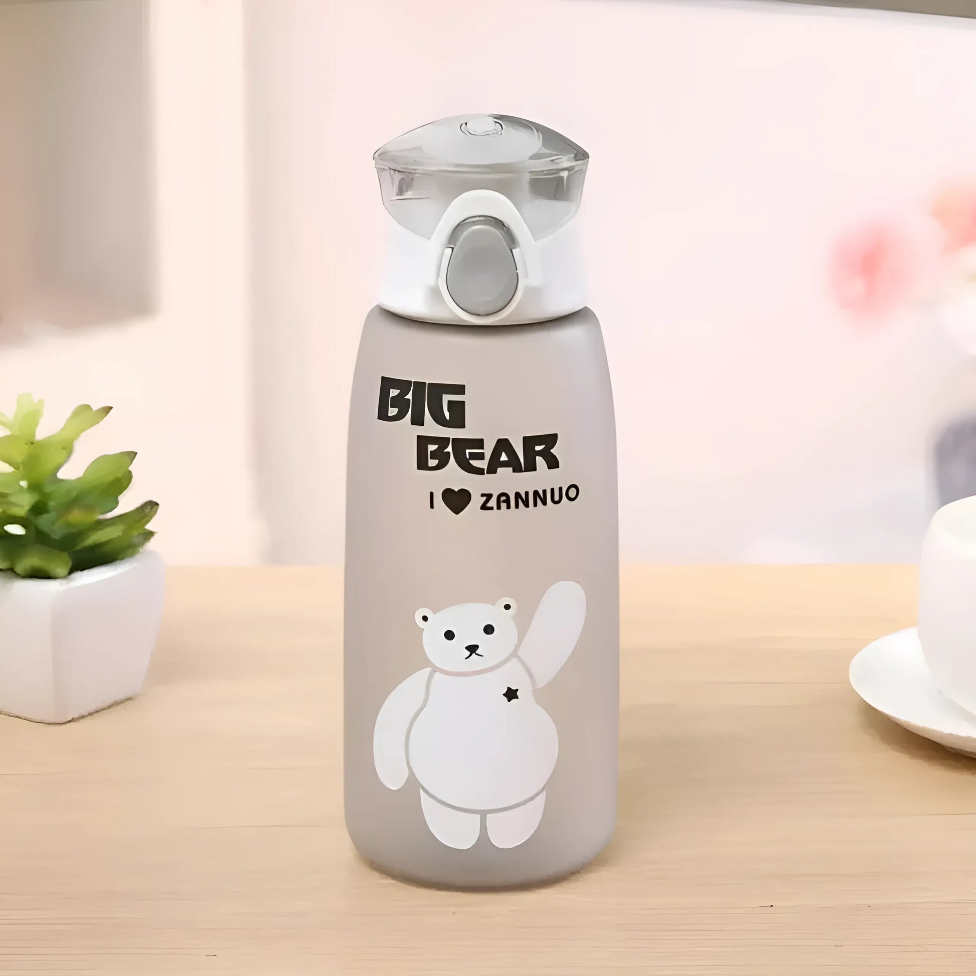 Grey Teddy Bear Water Bottle