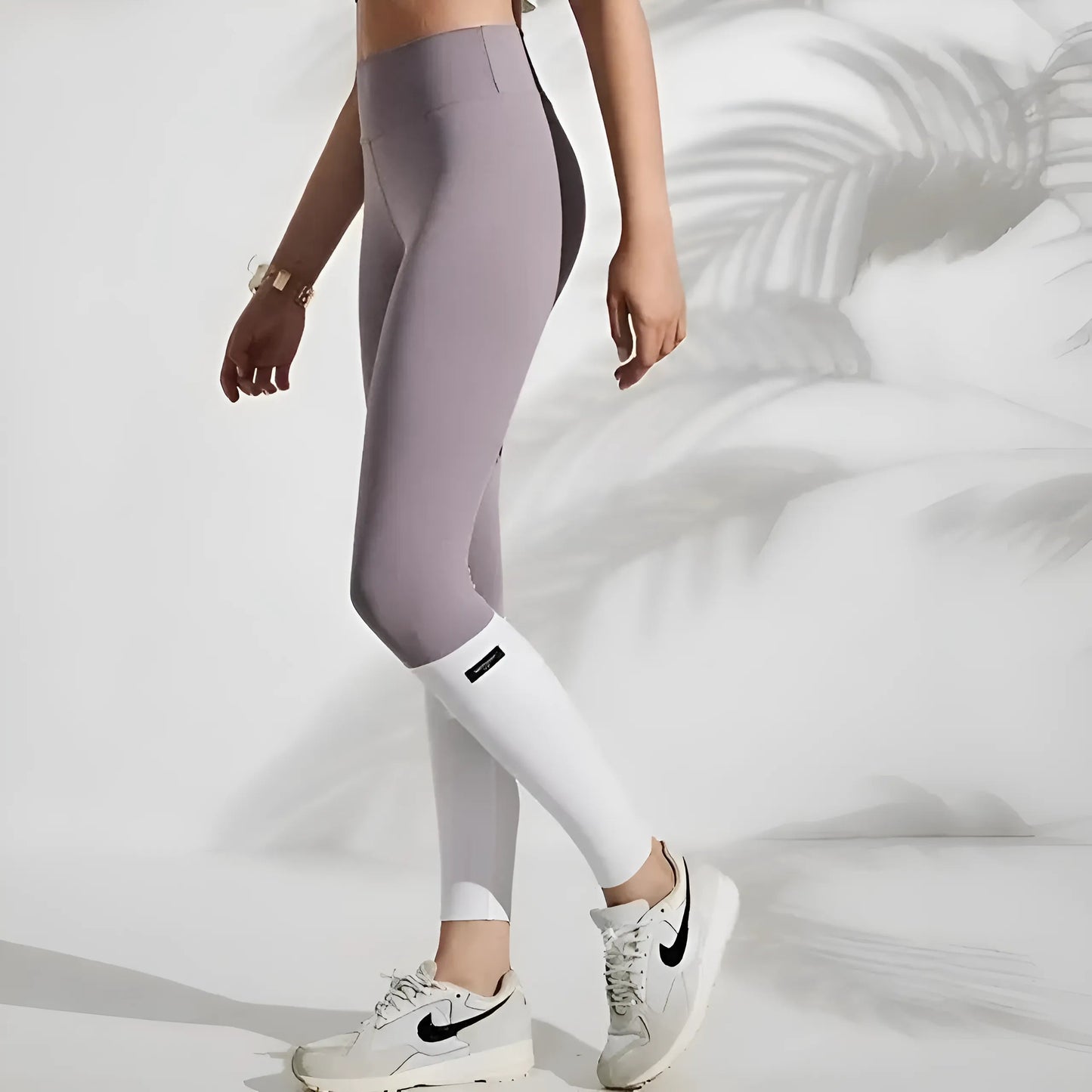 Grey Two-Tone Sports Leggings