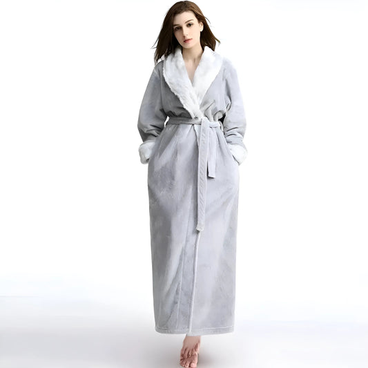 Grey Women's Long Robe