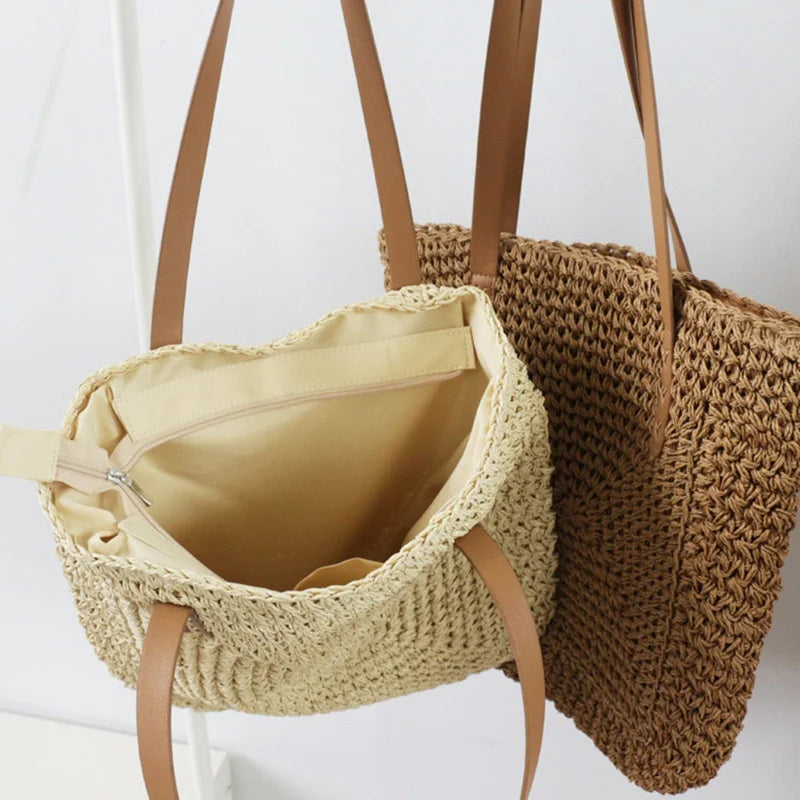 Handwoven beach bag