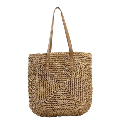 Handwoven beach bag - brown