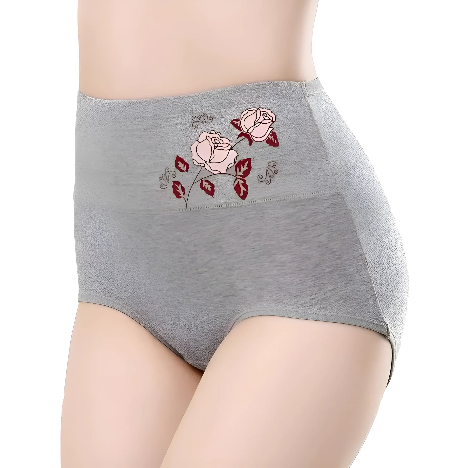  High-Waisted Knickers with Decorative Rose