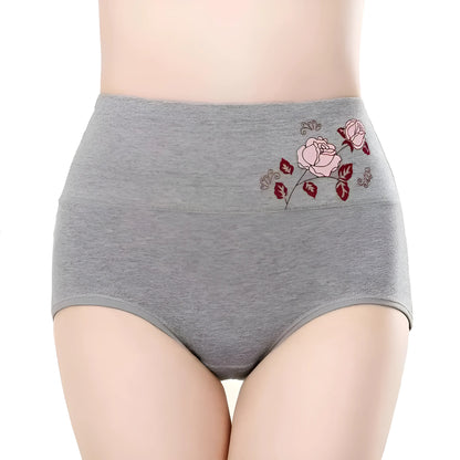  High-Waisted Knickers with Decorative Rose