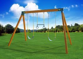 Eastern Jungle Gym Classic A-Frame Cedar Swing Set with Lumber