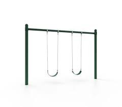 5 Inch Single Post Swing Frame, 4 Swings / No Seat or Chains / Green
