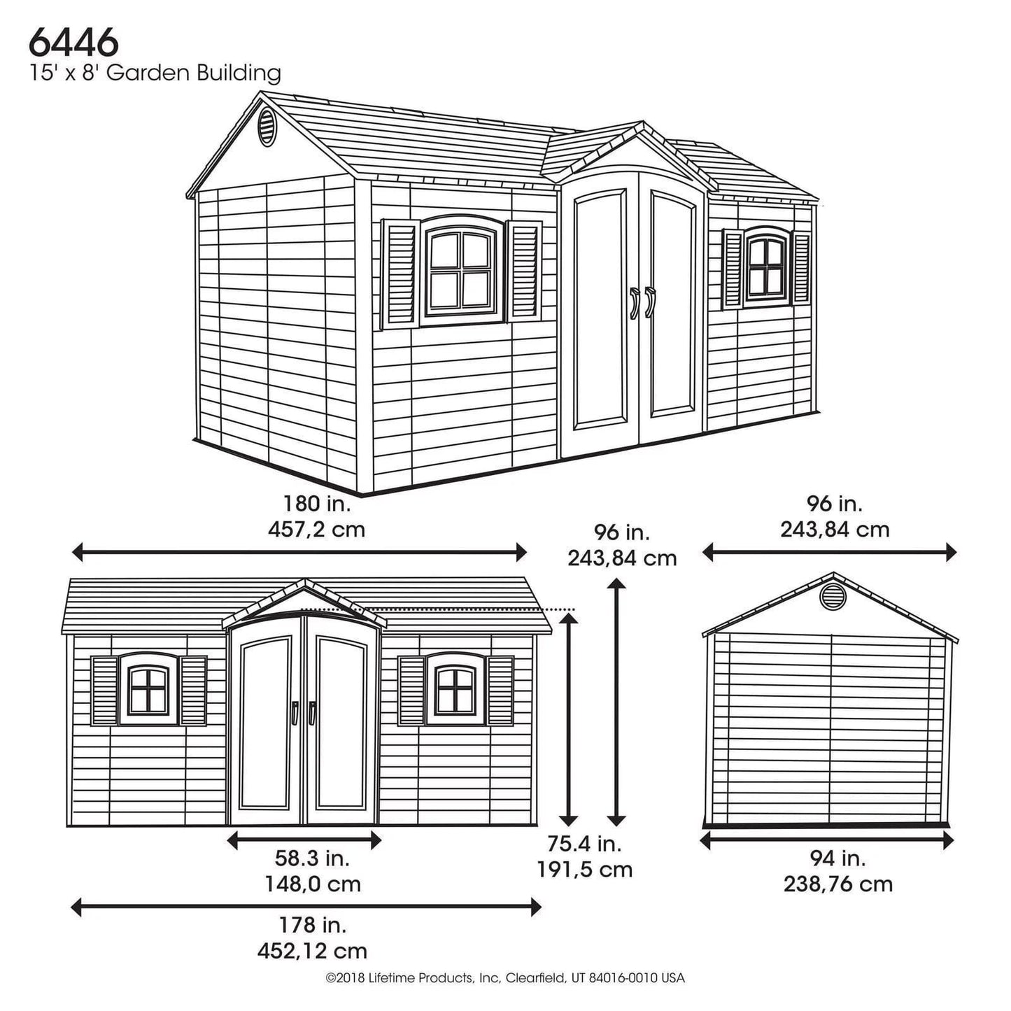 Lifetime Garden Shed – 15 ft. x 8 ft.