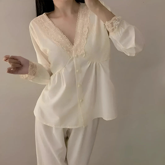  Lace and Button Pyjama