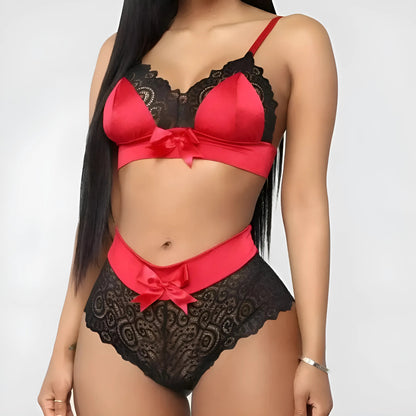  Lace and Satin Lingerie Set