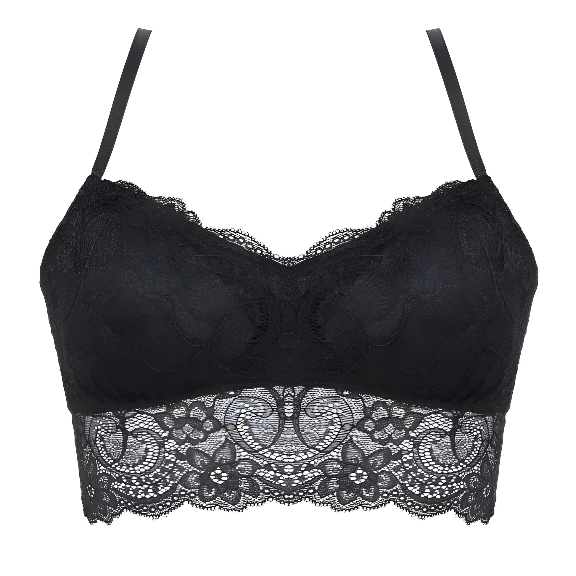  Lace Bra with Frill Trim