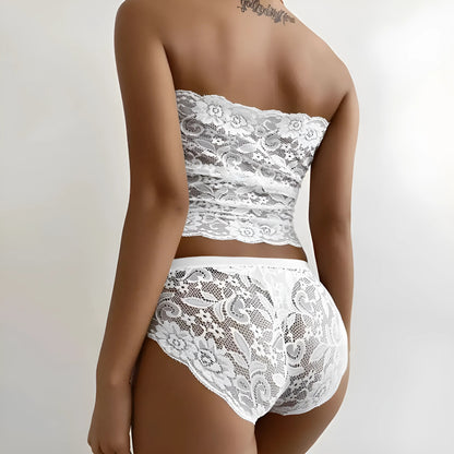  Lace Lingerie Set with Corset-Style Top