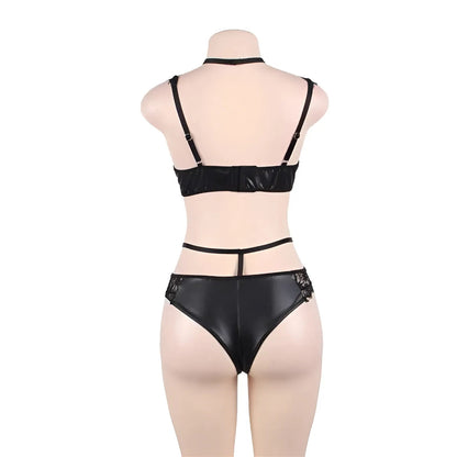  Lace Lingerie Set with Decorative Straps in Plus Sizes