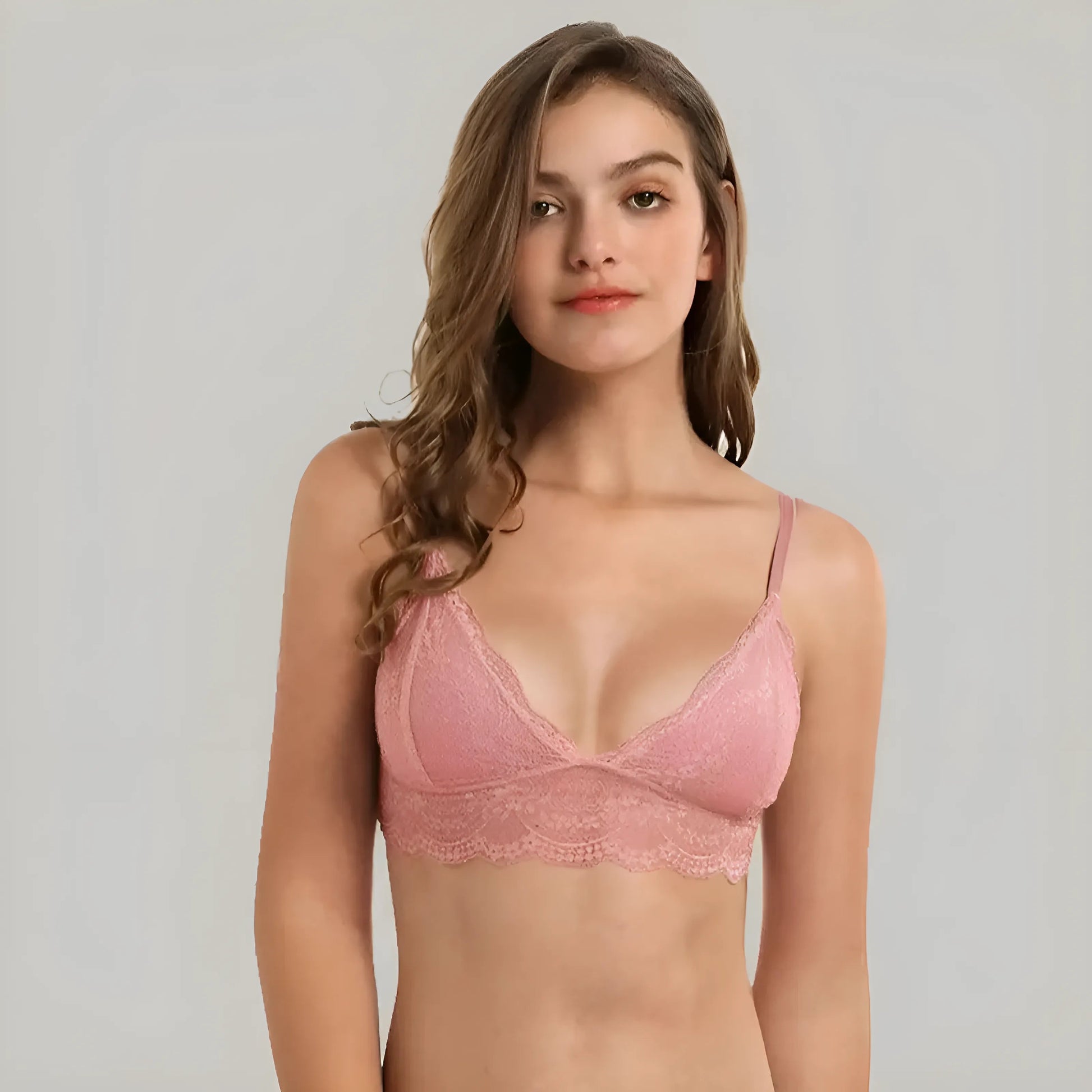  Lace Triangle Bralette with Low Rise