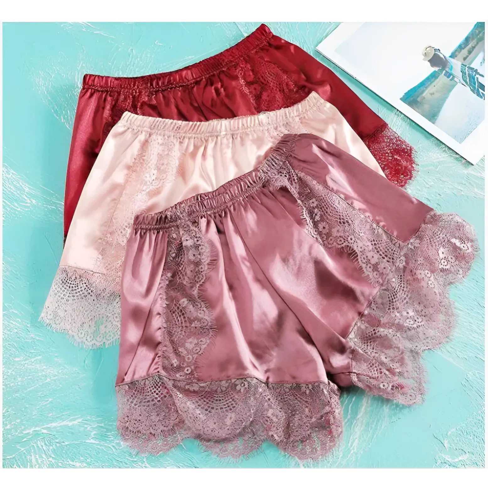  Lace Trim Sleep Shorts