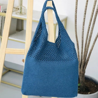 Large fabric beach bag - blue