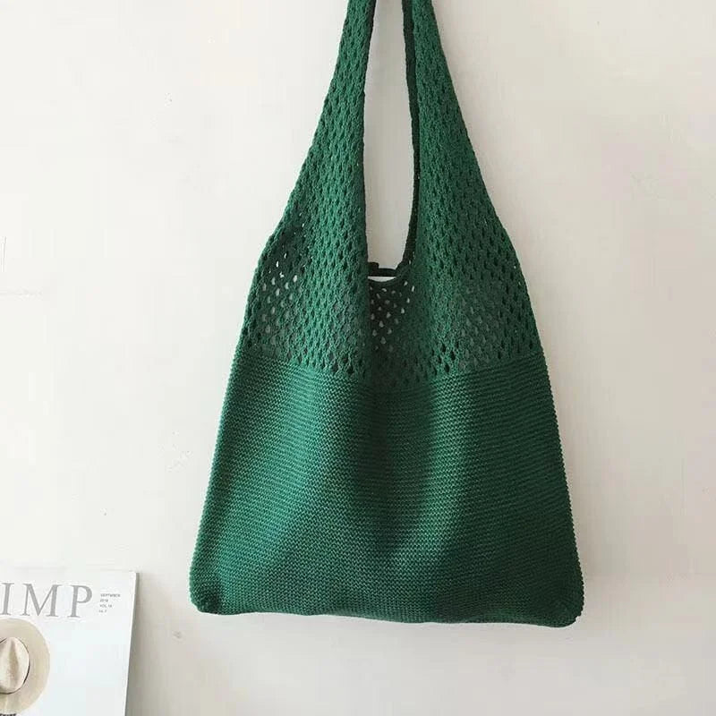 Large fabric beach bag - green