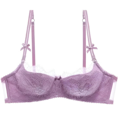 Lavender Lace Bra with Bows