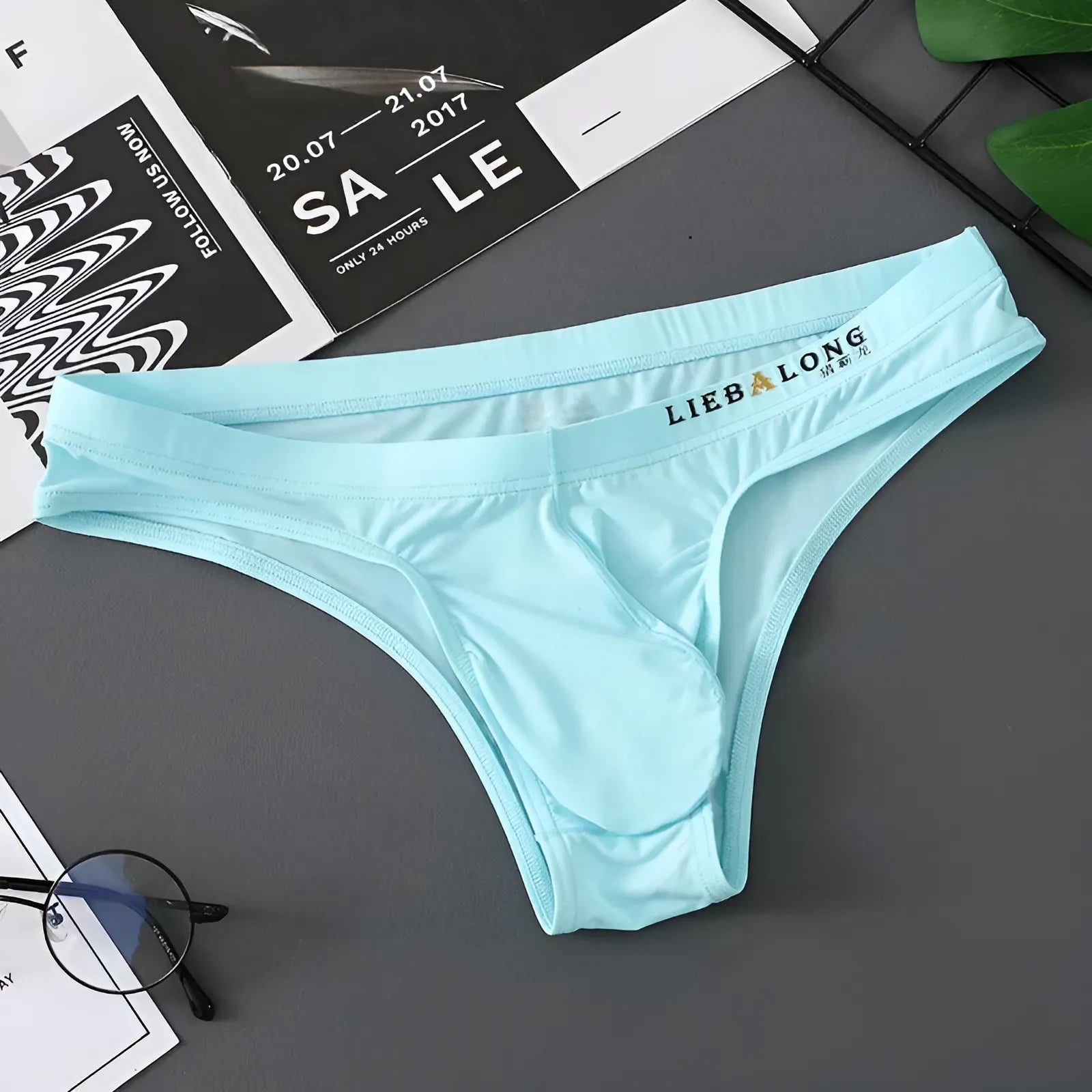 Light Blue Men's Fitted Briefs