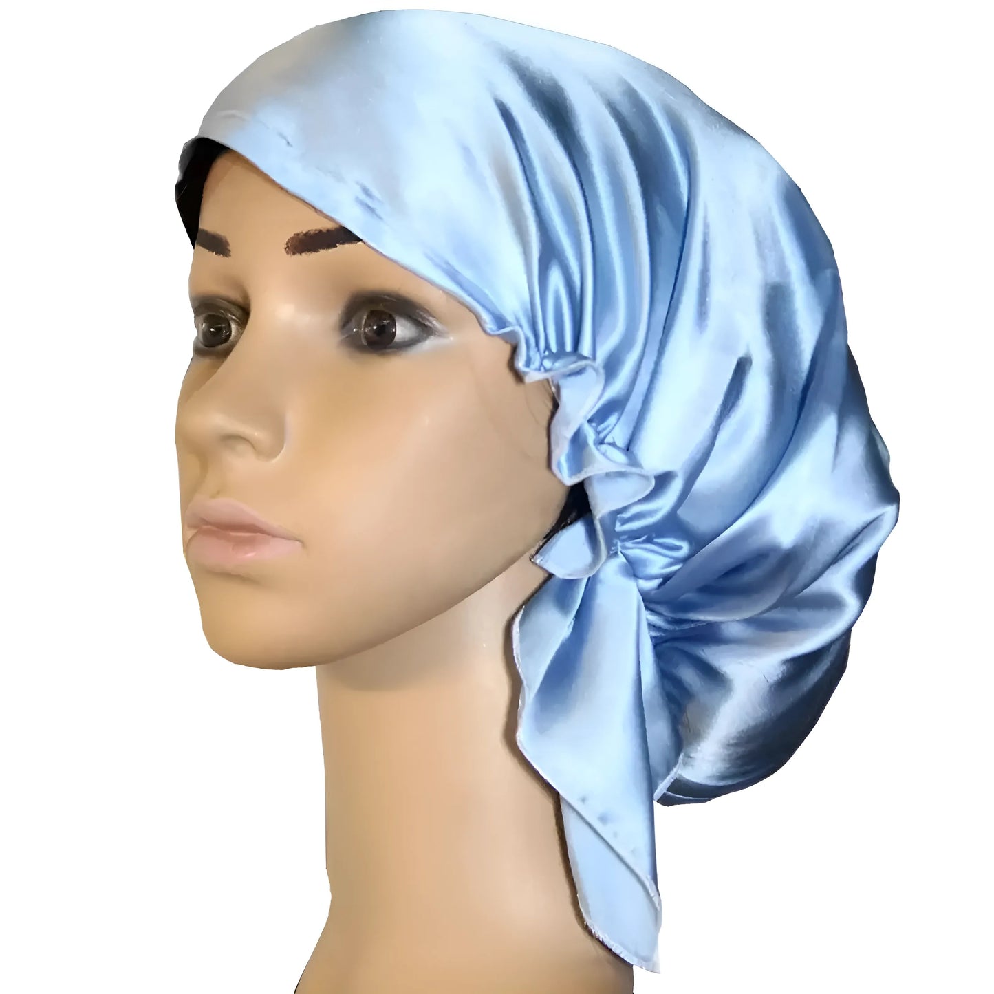 Light Blue Satin Sleep Cap