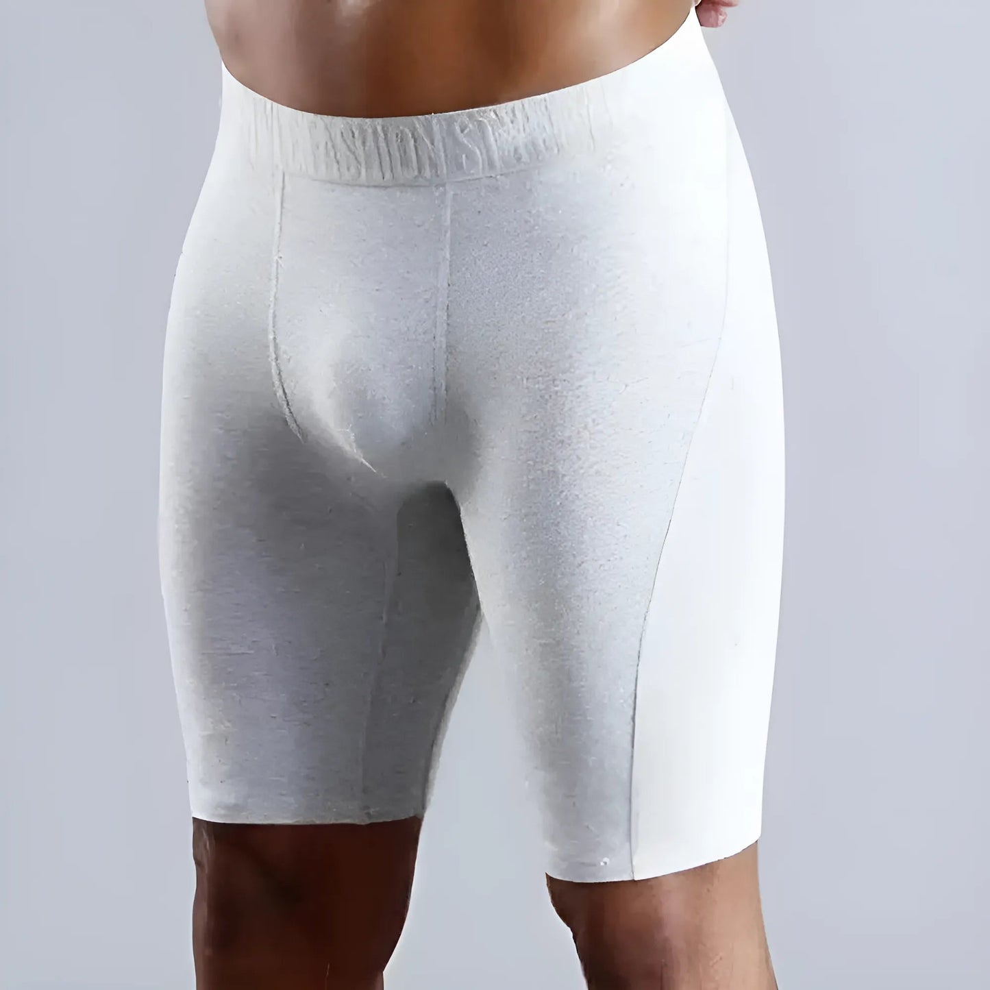 Light Grey Men's Long Boxer Shorts