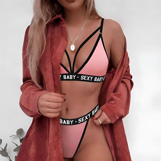  Lingerie Set with "Sexy Baby" Print