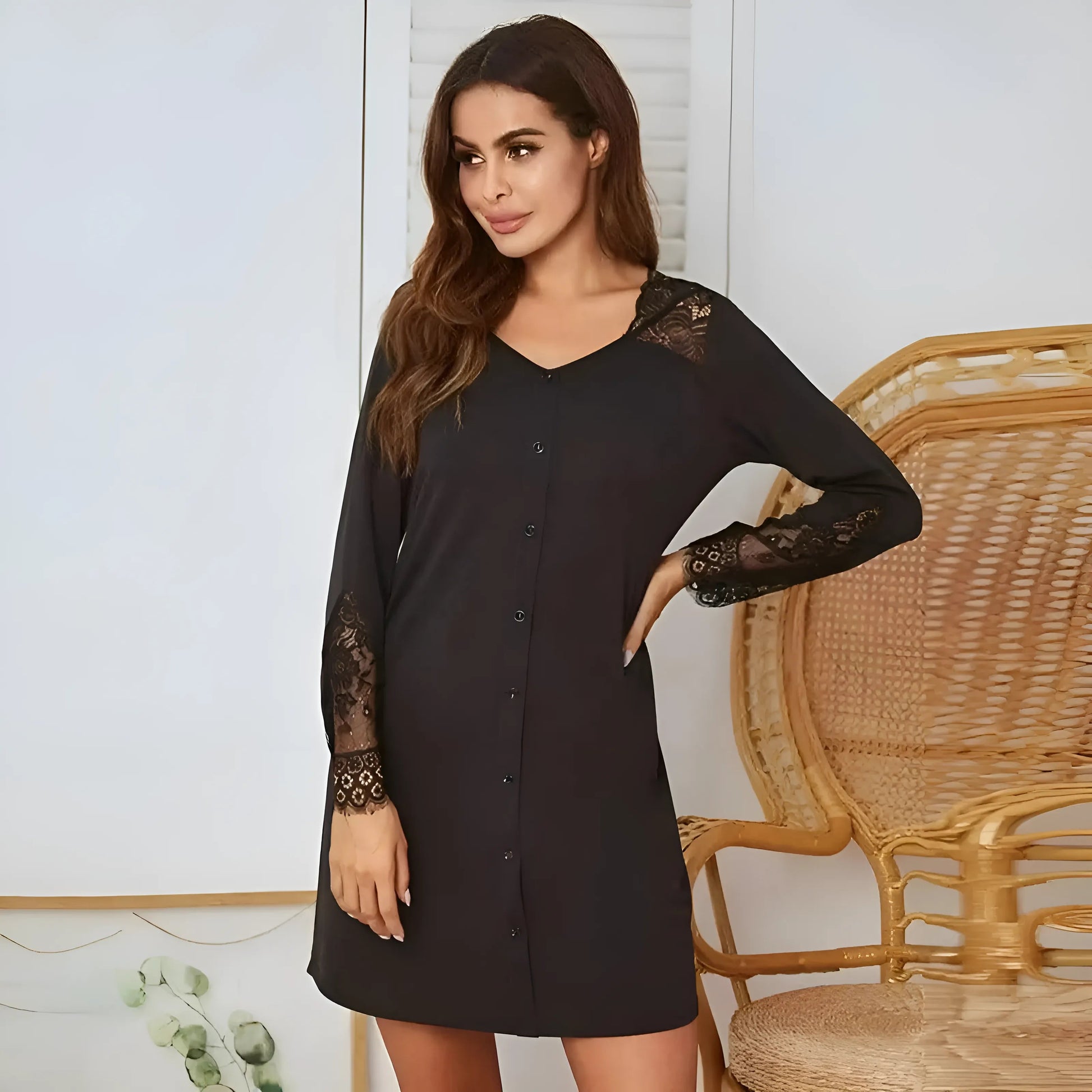  Long Sleeve Nightdress