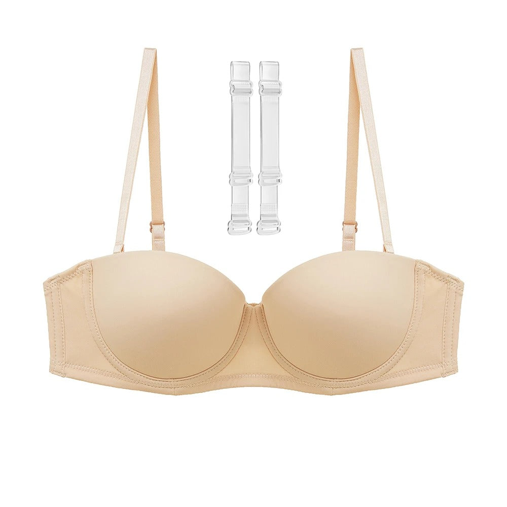 Bra with adjustable and detachable straps