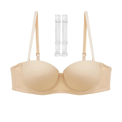 Bra with adjustable and detachable straps