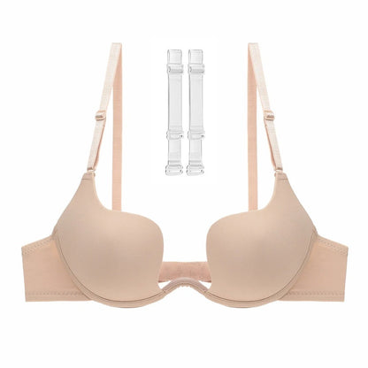 Push-up bra with a deep plunge neckline
