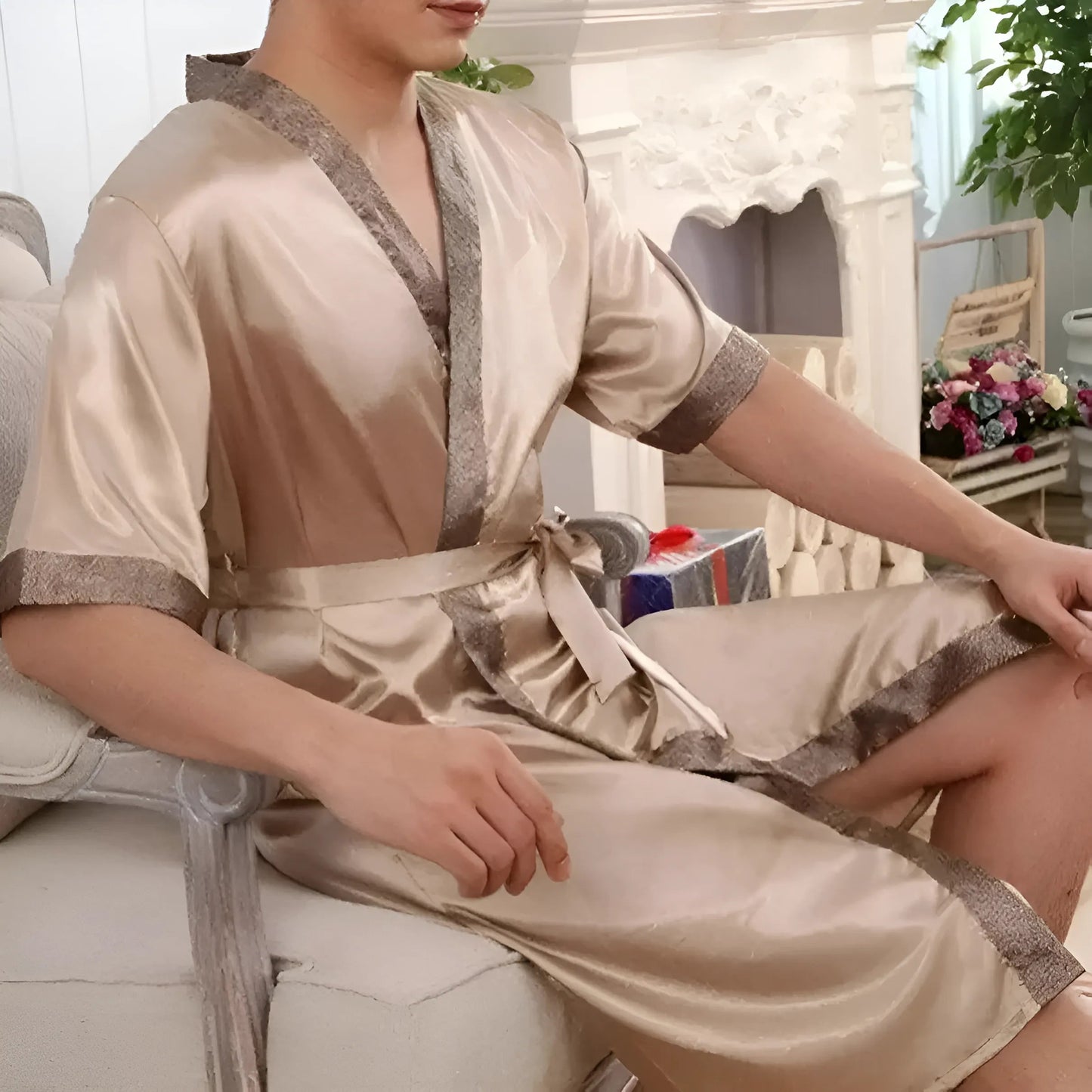  Men's Satin Robe