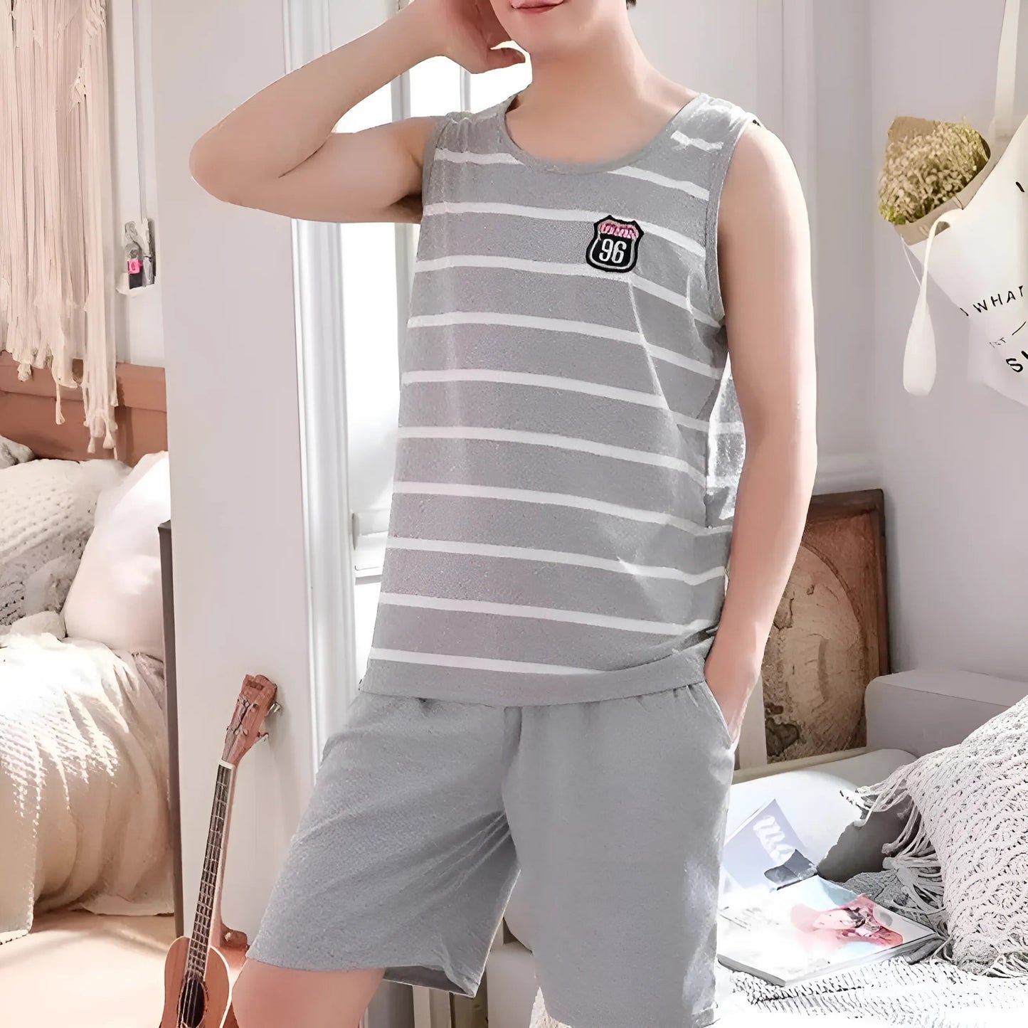  Men's Sleeveless Pyjama Set