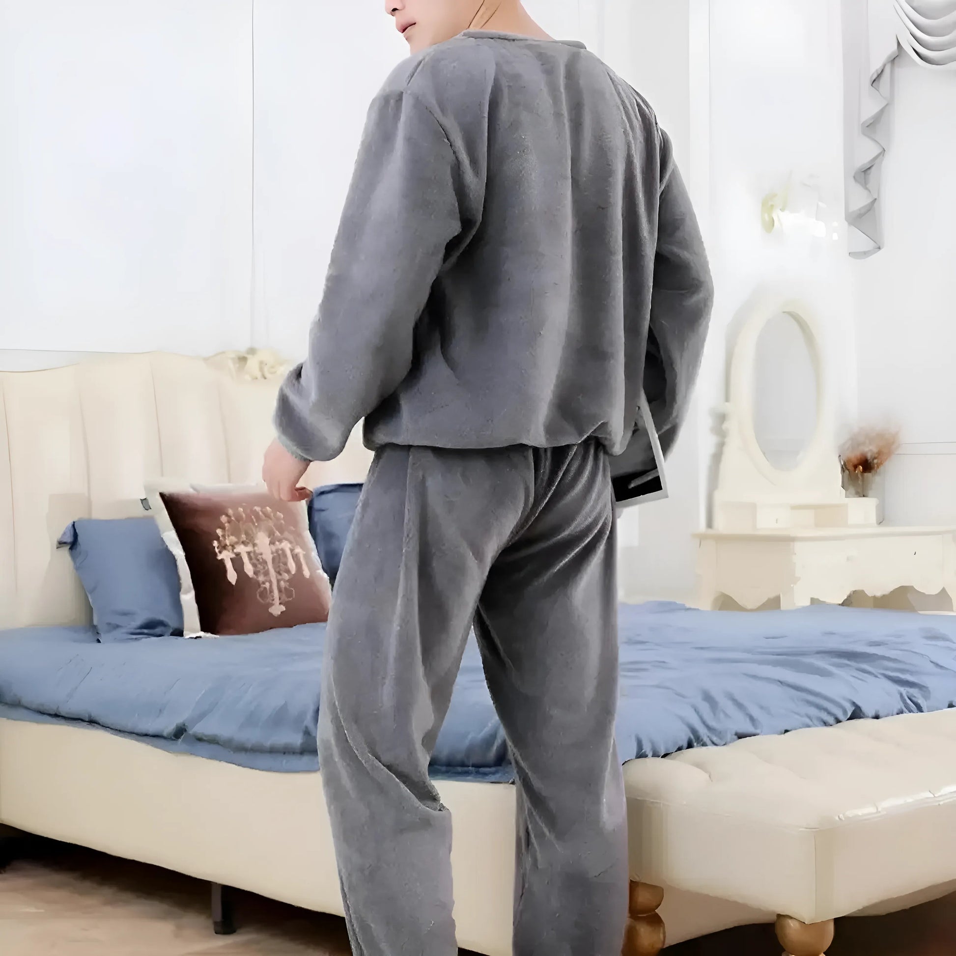  Men's Warm Fleece Pyjamas