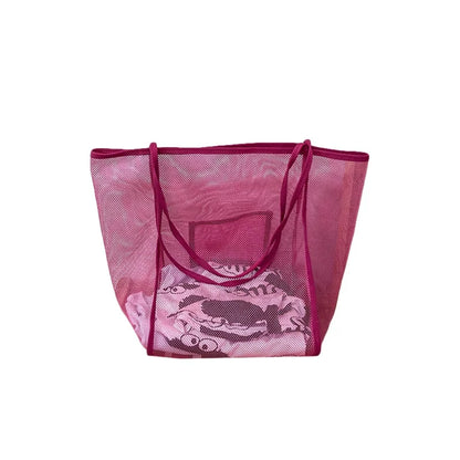 Mesh beach bag - pink